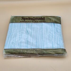 Vintage Springmaid Wondercale Percale Double Flat Sheet Grasses Pattern NOS NEW